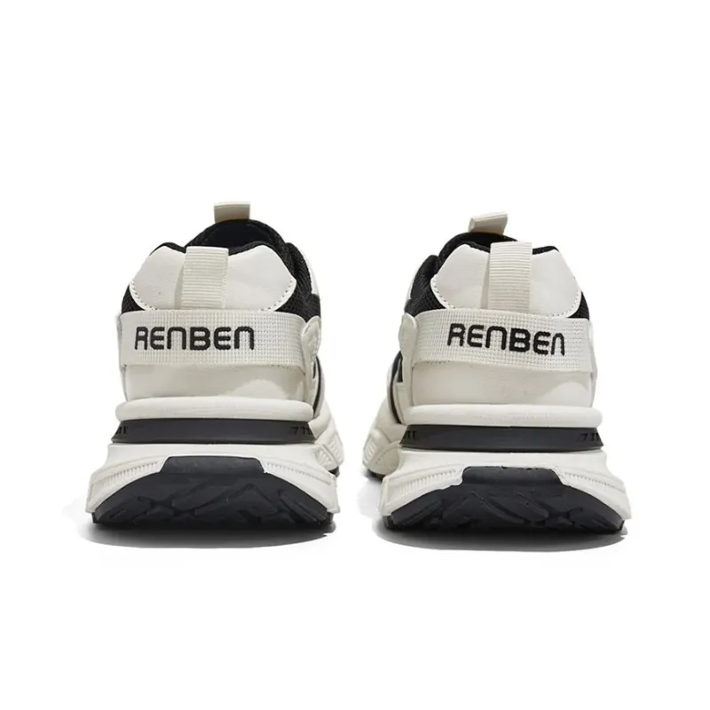 RENBEN Low Top Chunky Sneakers Women's Black White-3