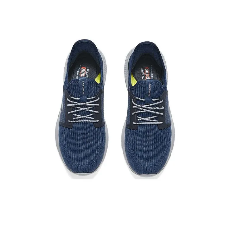 Skechers Durable Breathable Mid Top Casual Shoes Men's Marine Blue-4