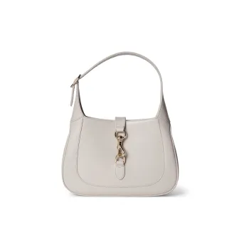 GUCCI Jackie 1961 Leather Handbag Shoulder Bag Small Size Women's Light Beige