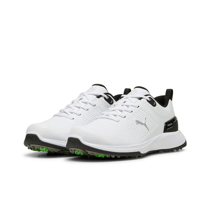 PUMA Grip Fusion Fle Cushioning, Slip Resistant, And Breathable Low Top Golf Shoes Men's White/Black-2