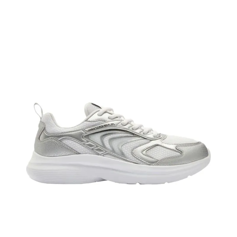 QIAODAN Cushioned Slip-Resistant Low-Top Running Shoes Men's Silver-1