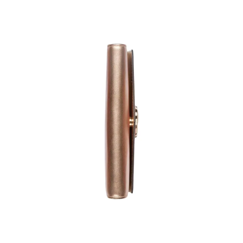 GUCCI Broadway Lurex Leather Clutch Women's Copper-6