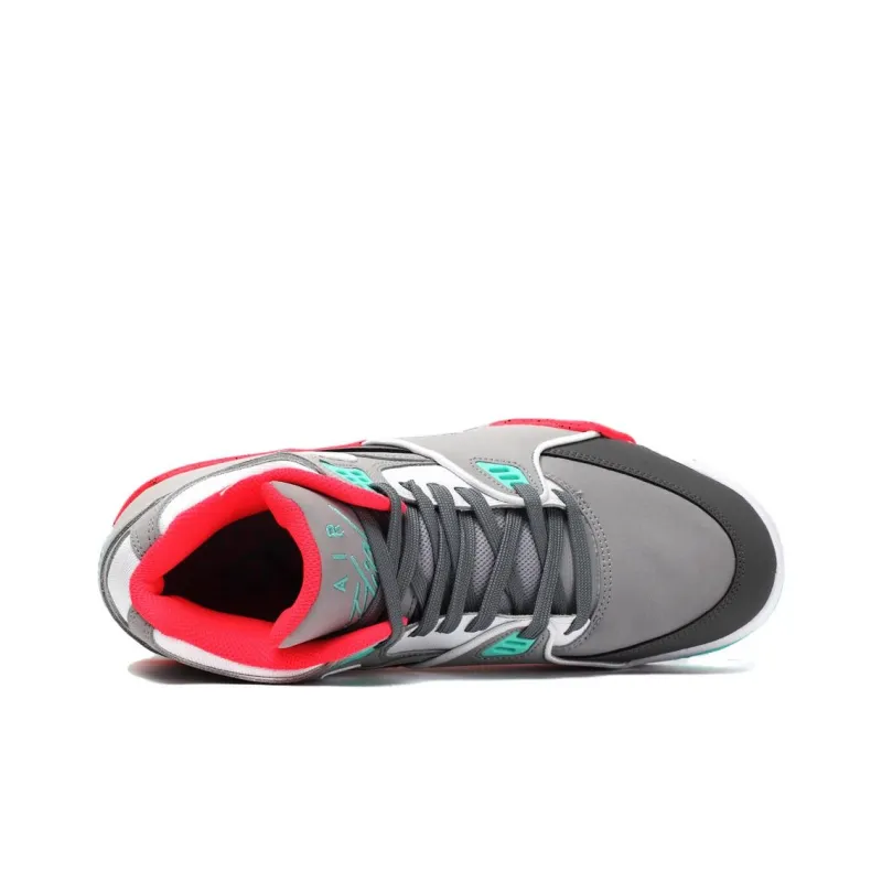 Nike Air Flight 89 Cushioned Slip Resistant Mid Top Vintage Basketball Shoes Men's Gray Red-2