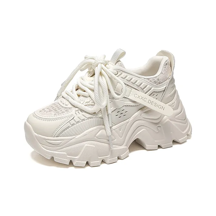 WOOS BOBO Breathable Lightweight Height Increasing Low Top Chunky Sneakers Women's-1