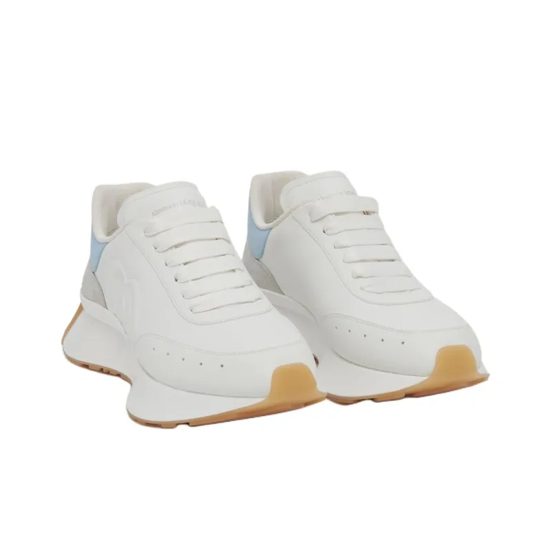 Alexander McQueen Sprint Runner Low Top Casual Shoes Women's White Blue-2