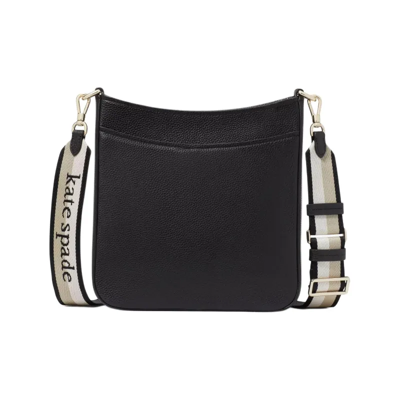 Kate Spade Hudson Litchi Grain Leather Messenger Bag Shoulder Bag Crossbody Bag Women's Black-2