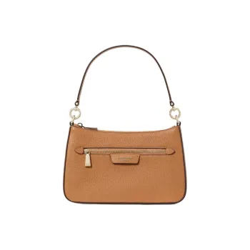 Kate Spade Hudson Litchi Grain Leather Handbag, Shoulder Bag, Crossbody Bag Women's Brown