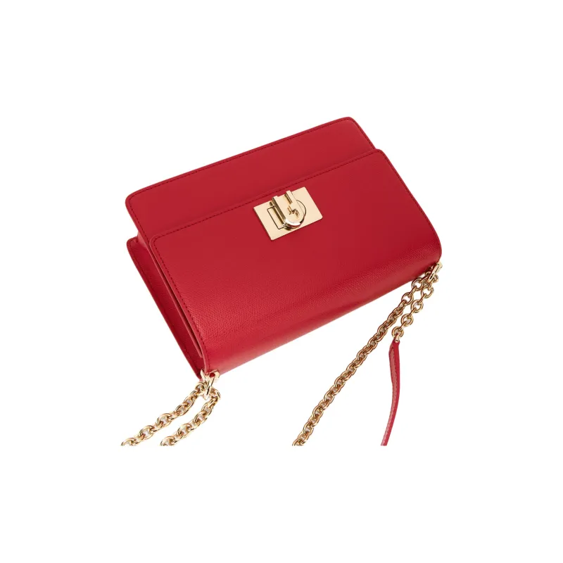 Furla 1927 Collection Leather Shoulder Bag, Crossbody Bag Trumpets Women's Venetian Red-2