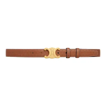 CELINE Medium Triomphe Belt In Natural Calfskin With Triomphe Embossed