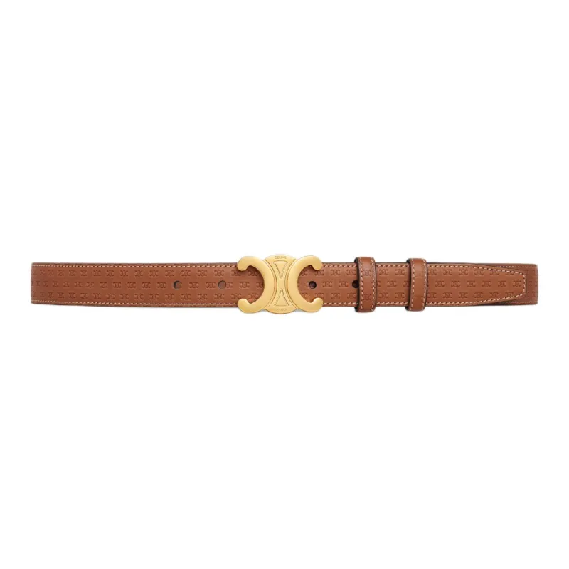 CELINE Medium Triomphe Belt In Natural Calfskin With Triomphe Embossed-0