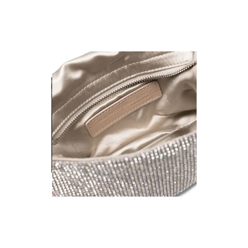 BENEDETTA BRUZZICHES Aluminum With Crystal And Rhinestones One Shoulder Handbags Women's Silver-4
