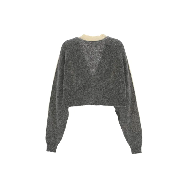 LOEWE Cropped Cardigan 'Yellow/Grey'-1