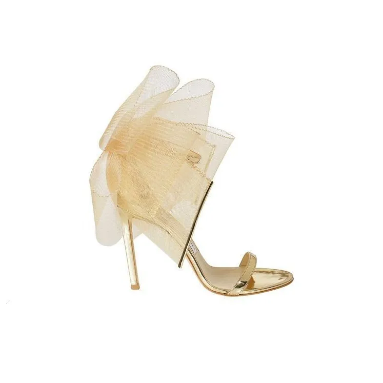 Jimmy Choo Aveline One-Strap Sandals 10cm Women's Gold-1