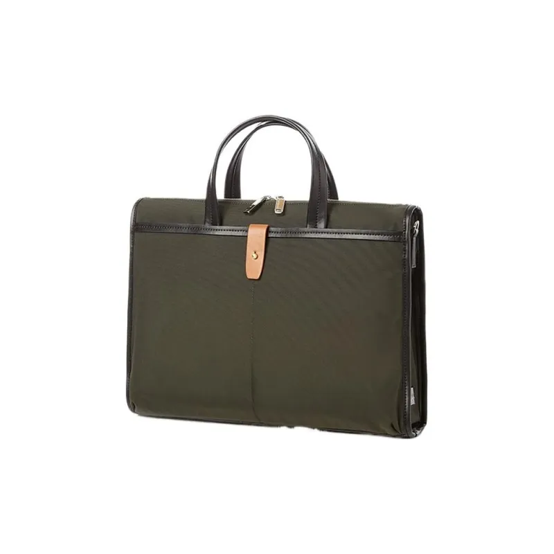 SAMSONITE Fabric Satchel Bag Briefcase Handbag Regular Unisex Black/Khaki-1