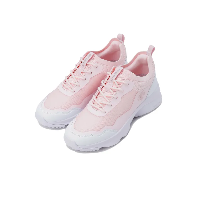 DESCENTE Lace Cushioning Anti Slip Wear Resistant Breathable Height Increasing Mid Top Golf Shoes Women's Pink-2