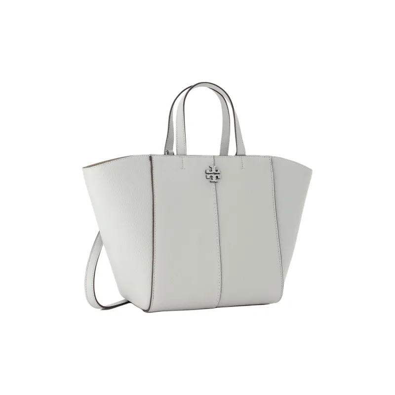 TORY BURCH McGraw Litchi Grain Leather Tote Bag Shopping Bag Shoulder Bag Crossbody Bag Handbag Women's Feather Gray-1