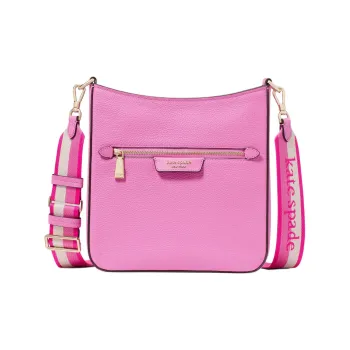 Kate Spade Hudson Litchi Grain Leather Messenger Bag Shoulder Bag Crossbody Bag Women's Purple Coneflower