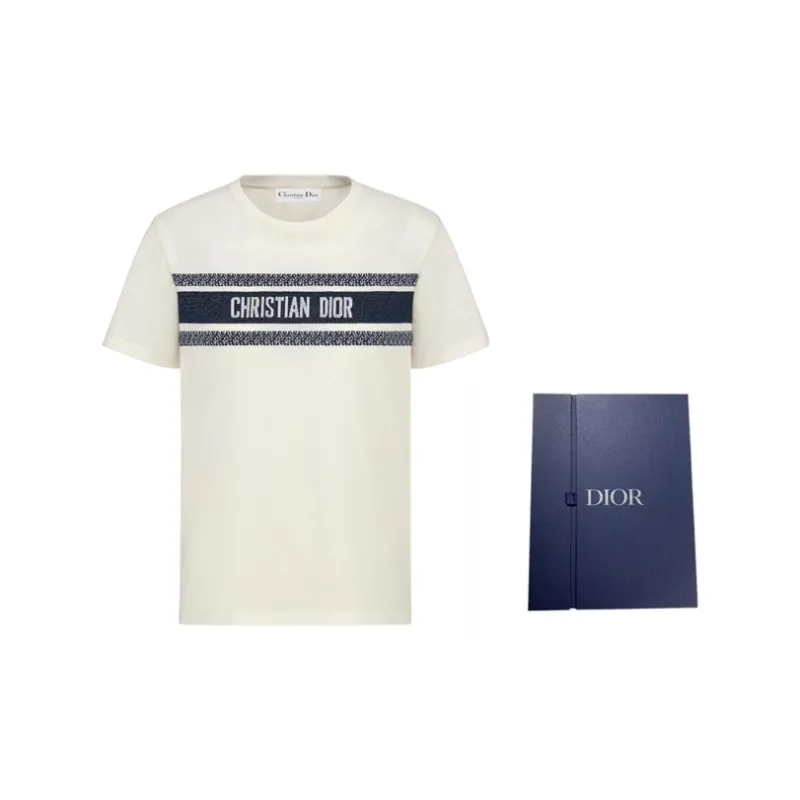 DIOR Quarterly New Products T Shirts Unisex White-3