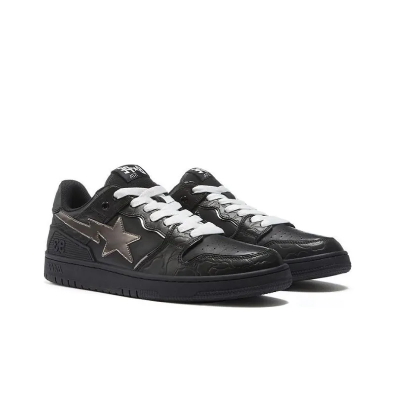 BAPE A BATHING APE Bape SK8 Sta Black Silver-3