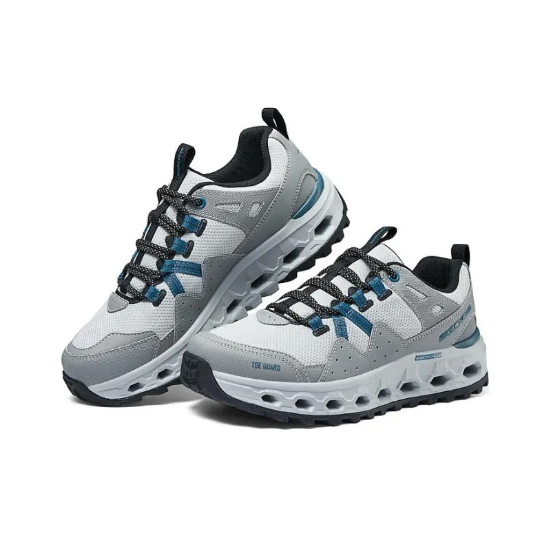 Skechers Cloud Sea Cushioned Slip-Resistant Low-Top Running Shoes Men's Gray-3