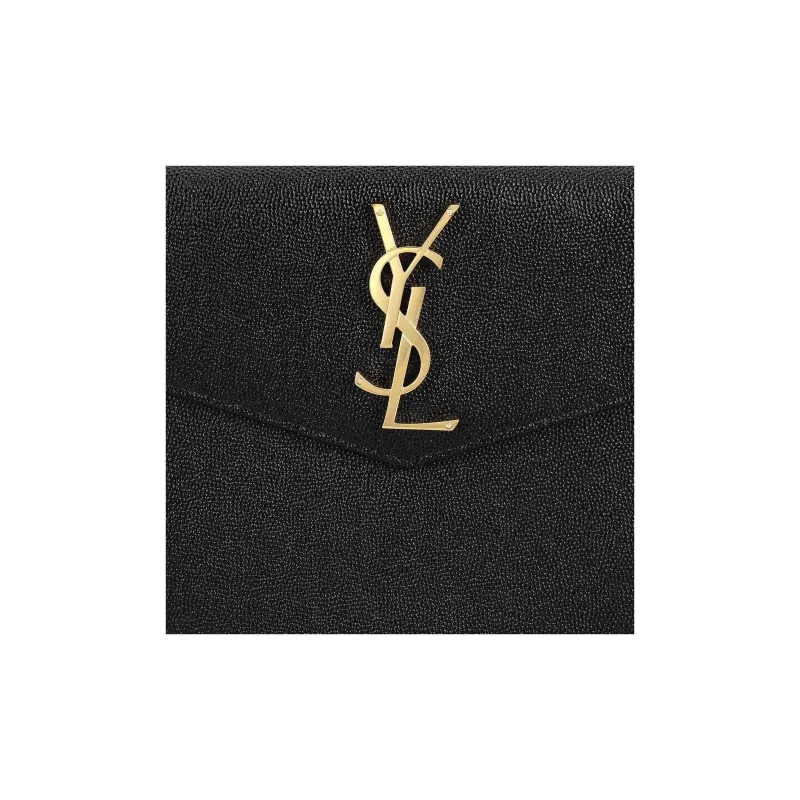 SAINT LAURENT Uptown Pouch Grain De Poudre Embossed Black-6