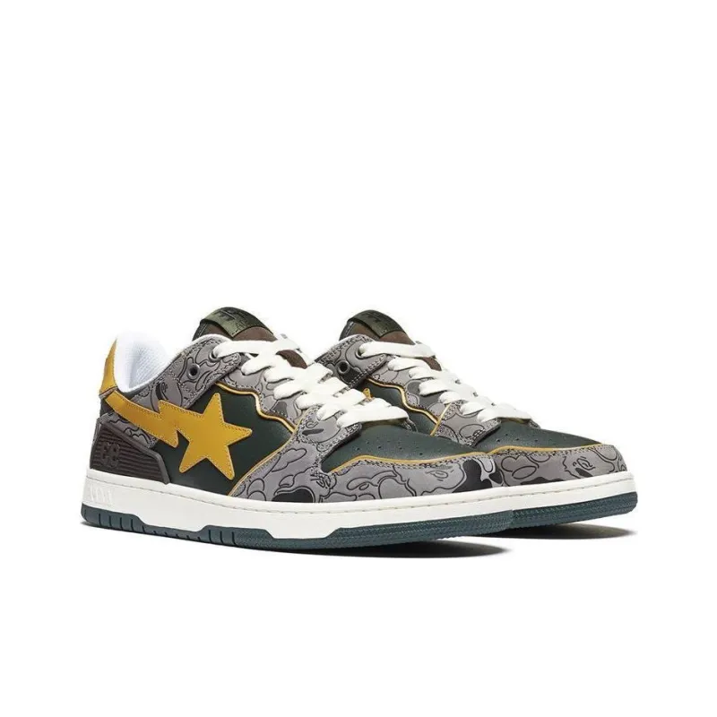 BAPE A BATHING APE Bape SK8 Sta Grey Mustard Yellow-3