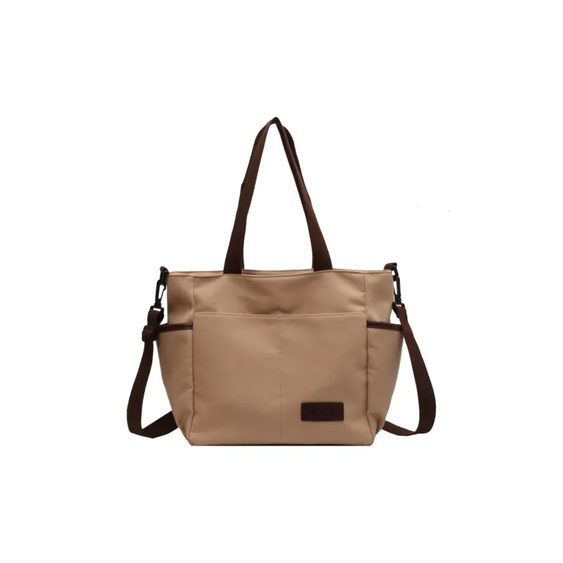 Travel Canvas Crossbody Bag Shoulder Bag Regular Women's Black/Ecru/Khaki-10