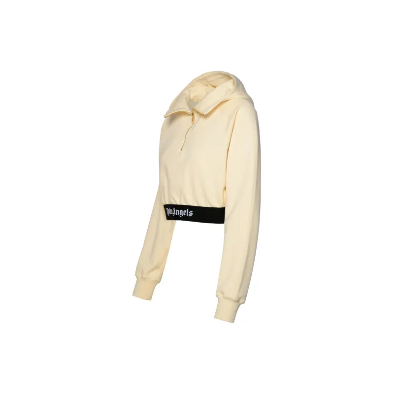 PALM ANGELS Logo Waist Cropped Sweatshirt-2
