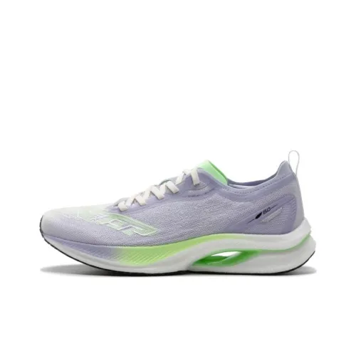 XTEP To Light 8.0 MAX Running Shoes Women's Low-Top Snow Cyan Purple/Sail White