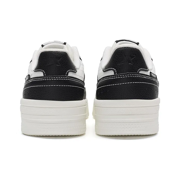XTEP Air Force 1 2.0 Anti Slip Wear Resistant Low Top Skateboard Shoes Women's Black White-3