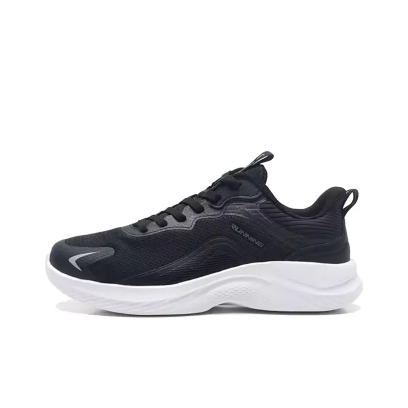 QIAODAN Wear resistant And Lightweight Low Top Running Shoes Men's Black-0