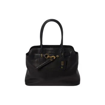 MIU MIU Leather One Shoulder Handbags Women's Black