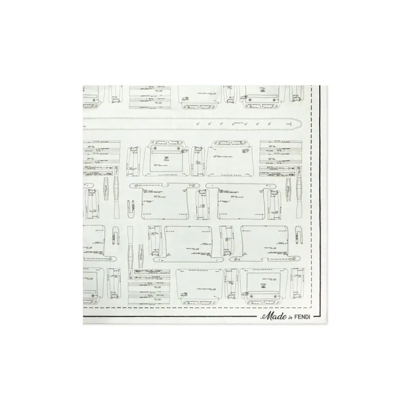FENDI Silk Scarves Unisex White-2
