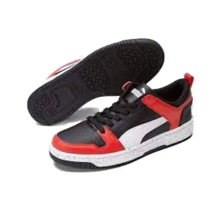 PUMA Rebound Layup Wear resistant And Lightweight Low Top Skateboard Shoes Men's Red Black-3