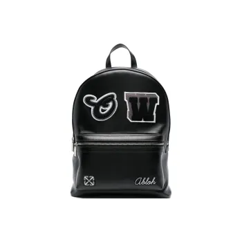 OFF WHITE Leather Backpack Men's Black