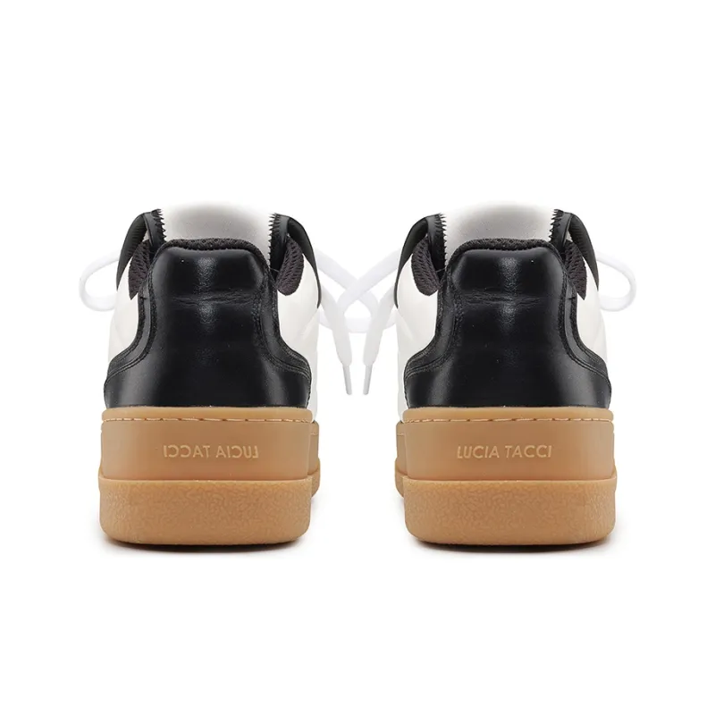 Lucia Tacci Original Designer Cow Leather Color Block Platform Height Increasing Casual German Army Trainers-4