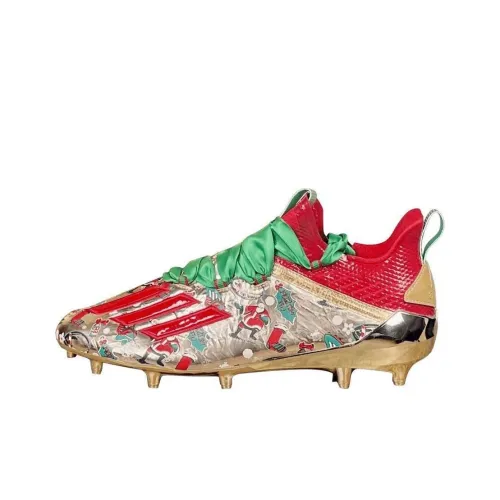 Adidas Adizero Cleats FG Rubber Long Studs Cushioning Wear Resistant Soccer Shoes Men's Red Green