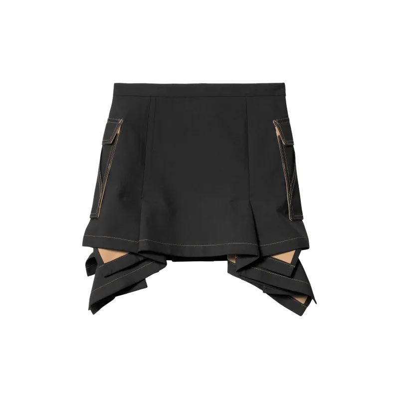 Carhartt Wip X Sacai Carhartt WIP Co branded SS24 Denim Short Skirts Unisex Black-1