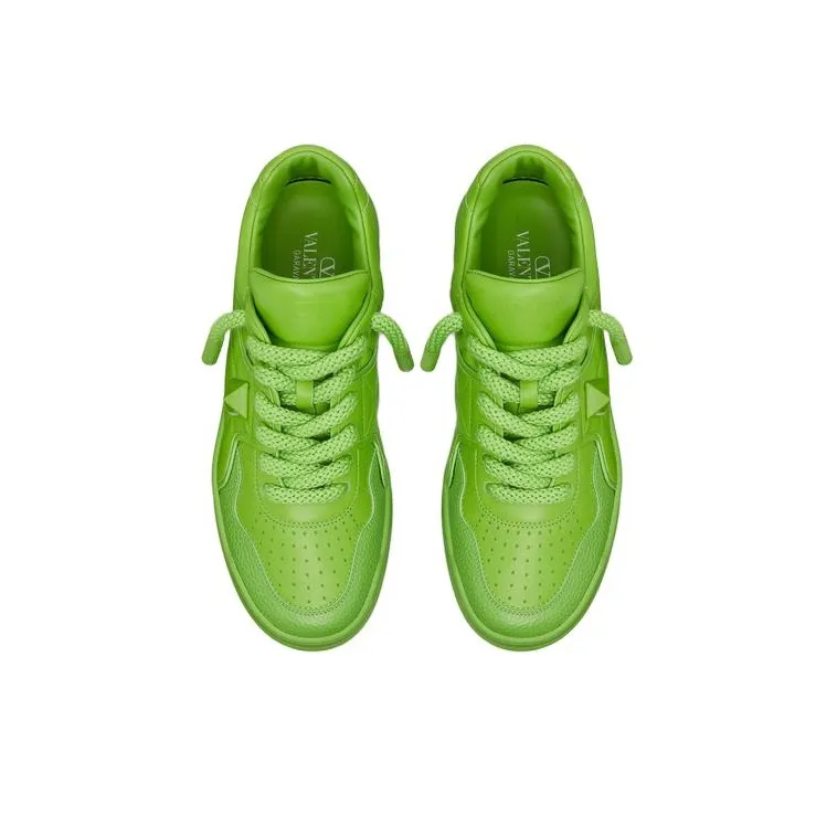 Valentino One Stud Low Top Skateboard Shoes Men's Green-3