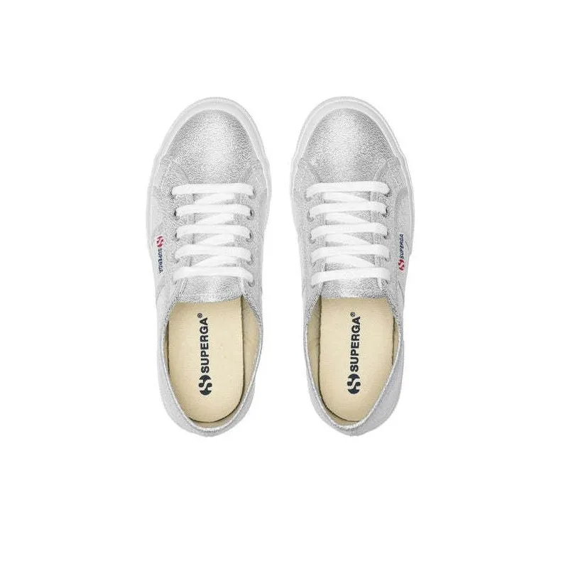 SUPERGA 2750 LAMEW Anti Slip Wear Resistant Low Top Skateboard Shoes Women's Silver-3