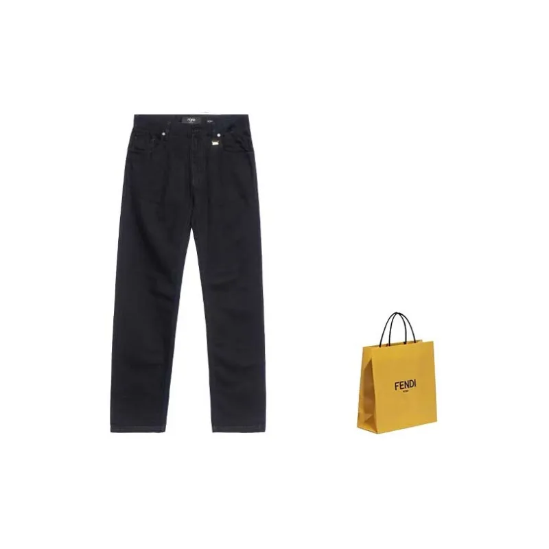 FENDI Jeans Men Black-2