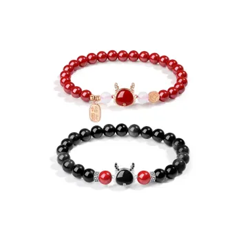 YINCHIE Reconstructed Cinnabar Bracelets Unisex
