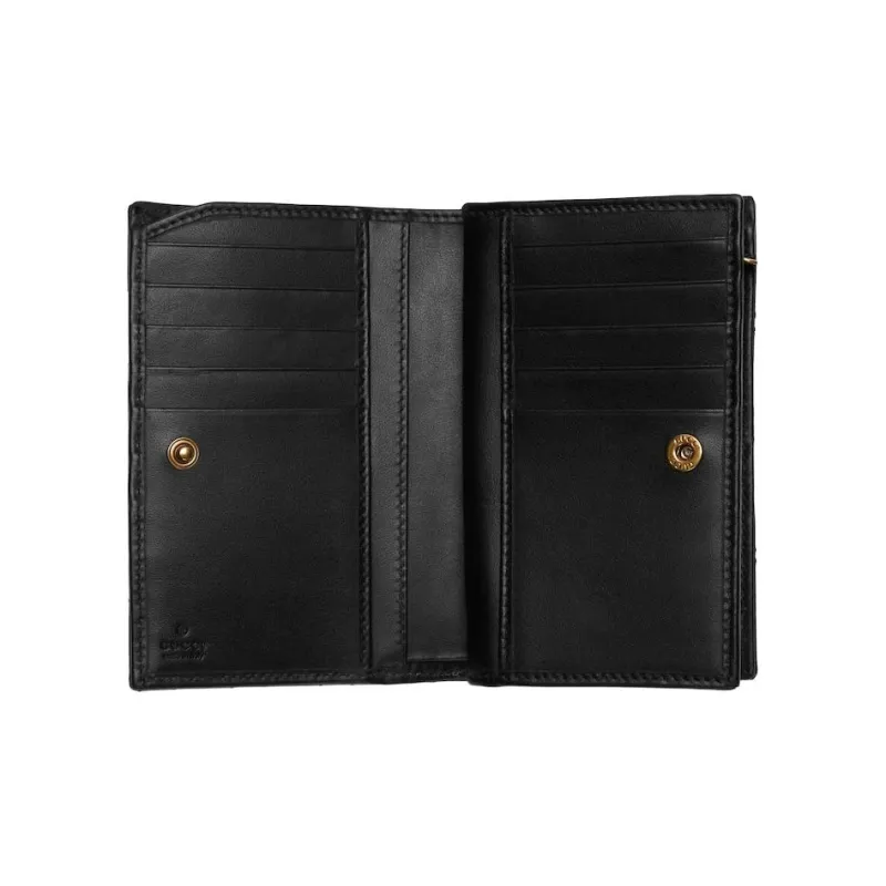 GUCCI GG Marmont Leather Wallet Women's Black-4