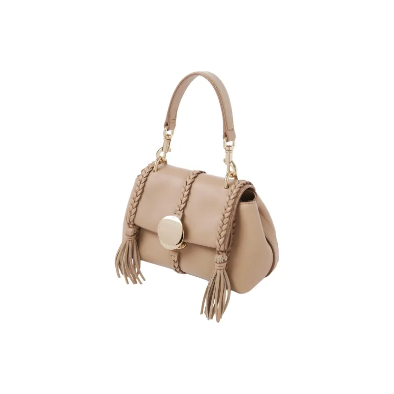 Chloe Penelope Series Lambskin With Calfskin Portable Crossbody Bag, Shoulder Bag Women's Clay Brown-1
