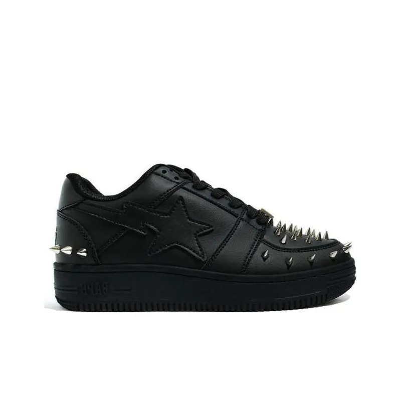 BAPE A BATHING APE Bape Sta Low Black Gold Studded-1