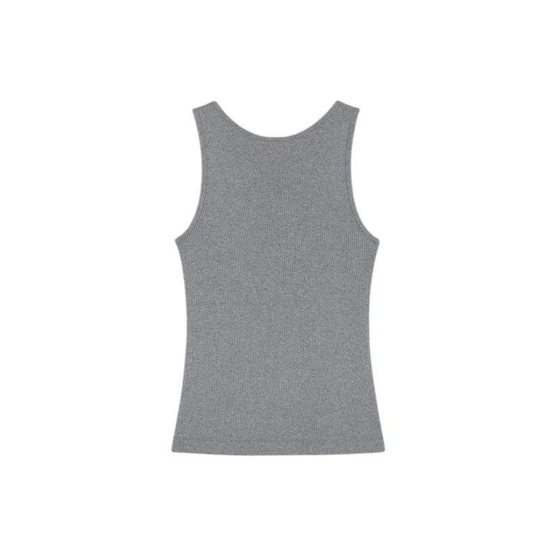 Maison Kitsune Fox Motif Sleeveless Ribbed Tank Top-1