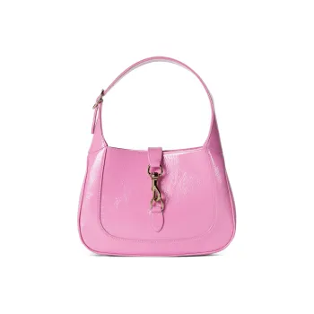 GUCCI Jackie 1961 Patent Leather Handbag, Shoulder Bag Small Size Women's Pink
