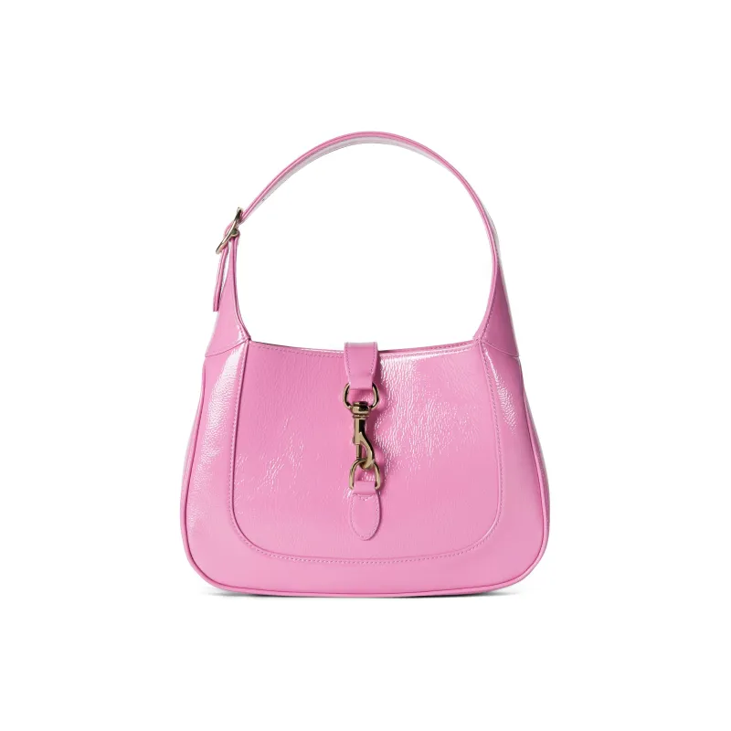 GUCCI Jackie 1961 Patent Leather Handbag, Shoulder Bag Small Size Women's Pink-0