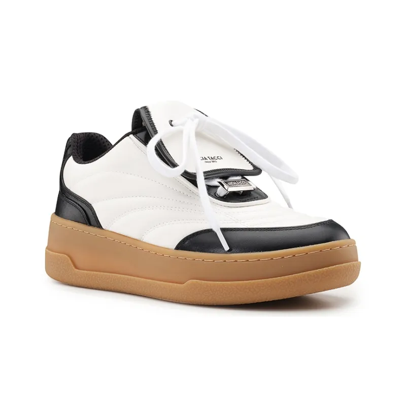Lucia Tacci Original Designer Cow Leather Color Block Platform Height Increasing Casual German Army Trainers-3
