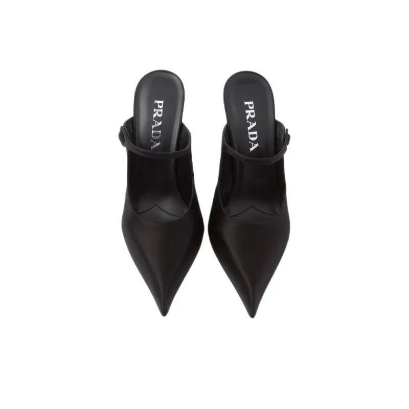 PRADA Pointed Satin Mules-4